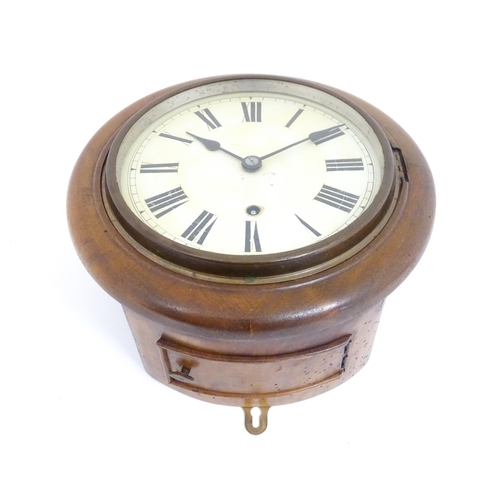 1305 - A mahogany cased wall clock, the movement stamped W & H Sch for Winterhalder & Hofmeier Schwaerzenba... 