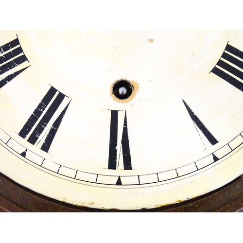 1305 - A mahogany cased wall clock, the movement stamped W & H Sch for Winterhalder & Hofmeier Schwaerzenba... 