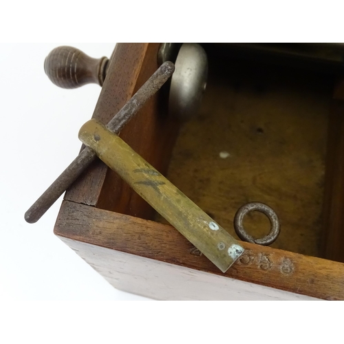 1306 - A mahogany cased clocking in clock by Gledhill - Brook Time Recorders Ltd Huddersfield and numbered ... 