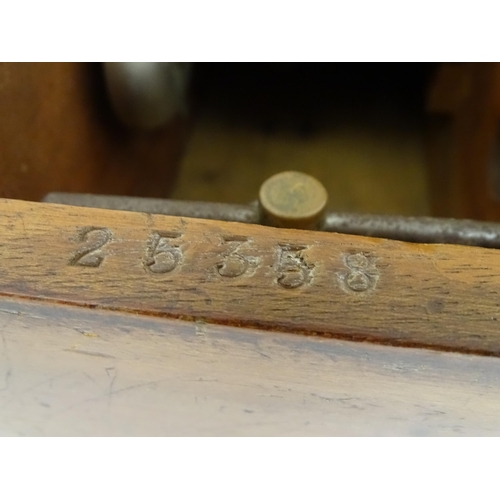 1306 - A mahogany cased clocking in clock by Gledhill - Brook Time Recorders Ltd Huddersfield and numbered ... 