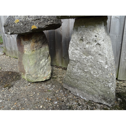 1324 - Two carved staddlestones / steddle stones , the largest approx 23 1/2