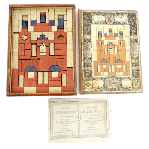 839 - Toys: A 19thC boxed set of Richter's Anchor Box containing stone building blocks with original bookl... 