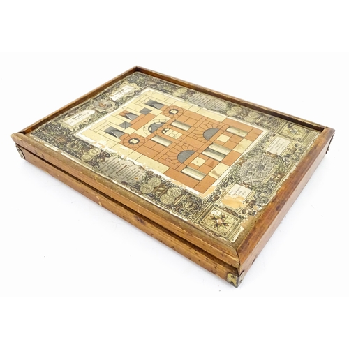 839 - Toys: A 19thC boxed set of Richter's Anchor Box containing stone building blocks with original bookl... 