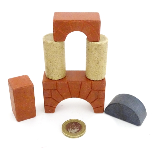 839 - Toys: A 19thC boxed set of Richter's Anchor Box containing stone building blocks with original bookl... 