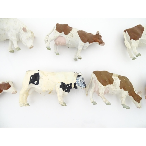 857 - Toys: A quantity of assorted Britains farmyard die cast and plastic toys / models to include tractor... 