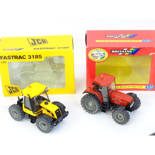 857 - Toys: A quantity of assorted Britains farmyard die cast and plastic toys / models to include tractor... 