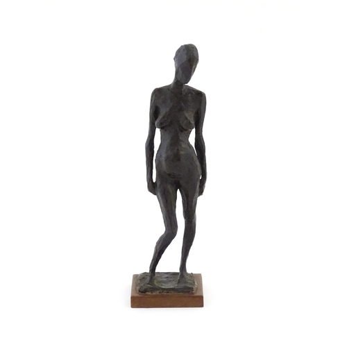 1017 - A 20thC bronze sculpture depicting a standing female nude, Linda, by Nigel Konstam (b. 1932). Artist... 