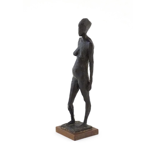 1017 - A 20thC bronze sculpture depicting a standing female nude, Linda, by Nigel Konstam (b. 1932). Artist... 