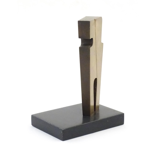 1021 - A 20thC limited edition bronze titled Persian Monolith by John Erskine Milne (1931-1978), assistant ... 