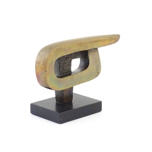 1022 - A 20thC limited edition bronze titled Centre Point depicting a pointing finger, by John Farnham (b. ... 