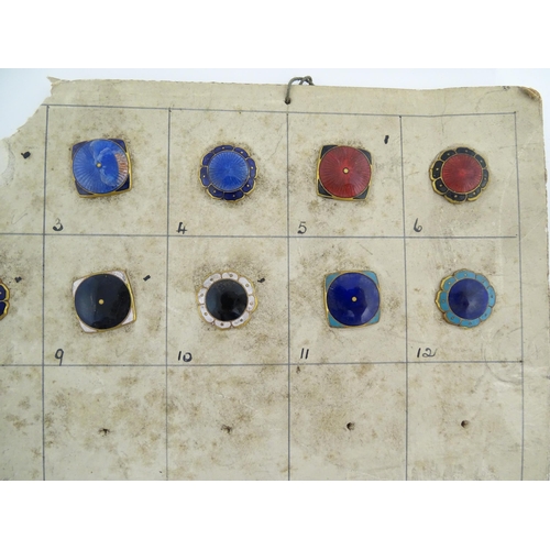 1056 - A quantity of assorted 20thC stud / button and cufflink salesman samples to include various shapes a... 