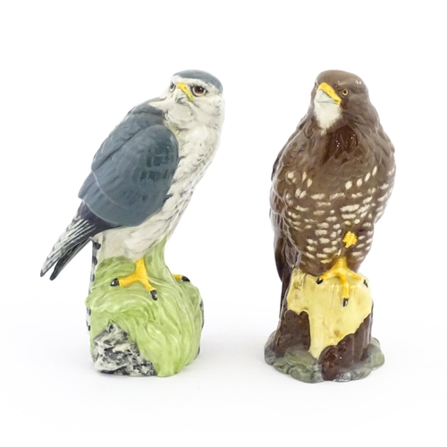 1096 - Two Royal Doulton figural novelty Whyte & Mackay Scotch whisky flasks, comprising Buzzard and Merlin... 