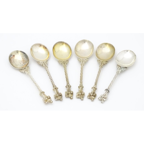 537 - Six Victorian silver apostle teaspoons, hallmarked Chester 1887, maker Henry Charles Freeman. Approx... 