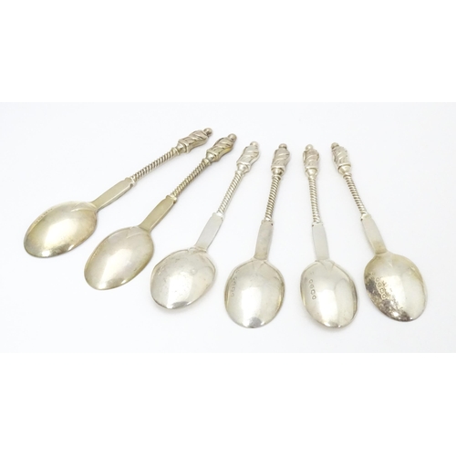 540 - Six Victorian silver apostle teaspoons, hallmarked London 1883, maker Henry John Lias & James Wakely... 