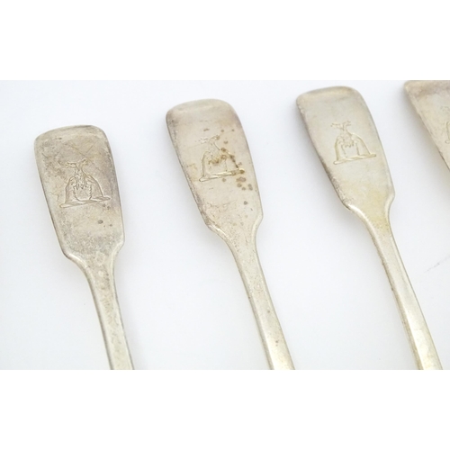 541 - Ten Victorian silver Fiddle pattern egg spoons, hallmarked London 1848, maker Elizabeth Eaton. Appro... 