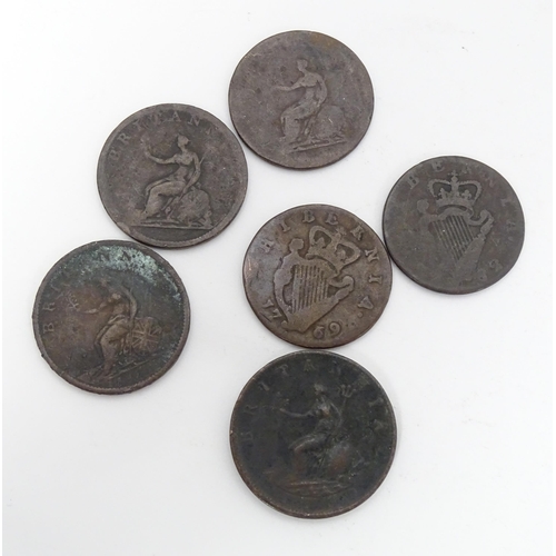 784 - Coins: A quantity of George III coins to include a cartwheel penny dated 1797, etc. (15)