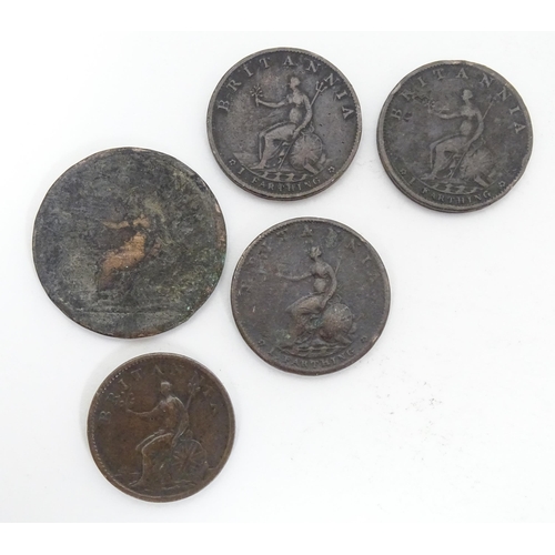 784 - Coins: A quantity of George III coins to include a cartwheel penny dated 1797, etc. (15)