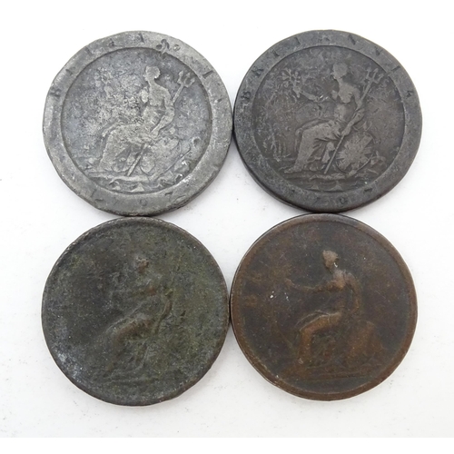 784 - Coins: A quantity of George III coins to include a cartwheel penny dated 1797, etc. (15)