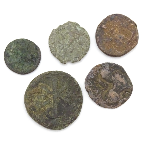 784A - Coins: A quantity of assorted coins various examples to include a British Ionian Islands 1 Lepton 18... 