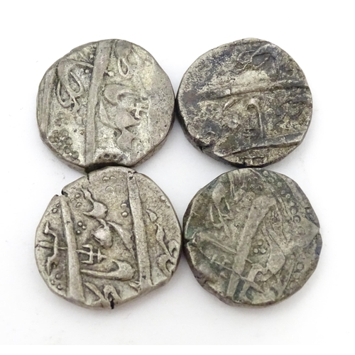 784B - Coins: A quantity of old coins to include Indian Rupees, Nepalese examples, etc. (13)