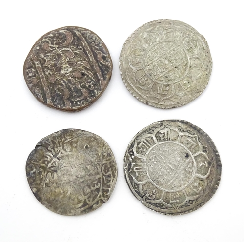 784B - Coins: A quantity of old coins to include Indian Rupees, Nepalese examples, etc. (13)