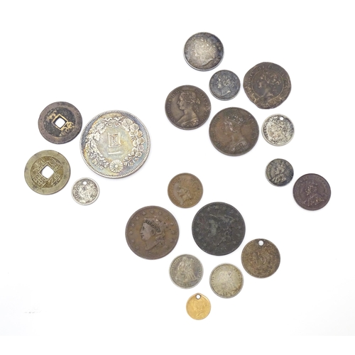 787A - Coins: A quantity of assorted World coins to include from China, Hong Kong, South Africa, Canada, Am... 