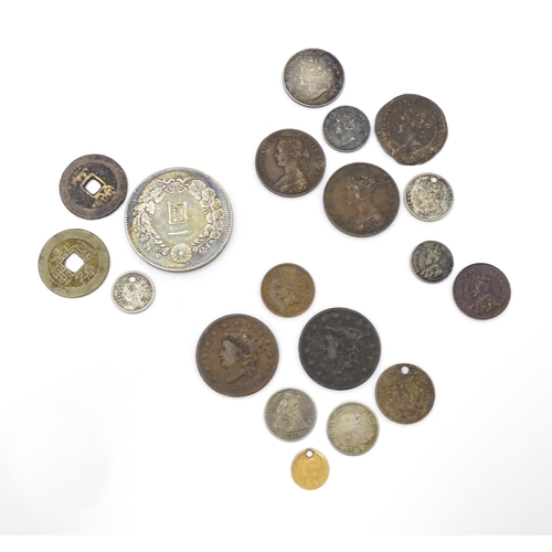 787A - Coins: A quantity of assorted World coins to include from China, Hong Kong, South Africa, Canada, Am... 