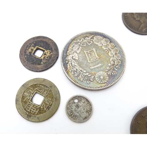 787A - Coins: A quantity of assorted World coins to include from China, Hong Kong, South Africa, Canada, Am... 