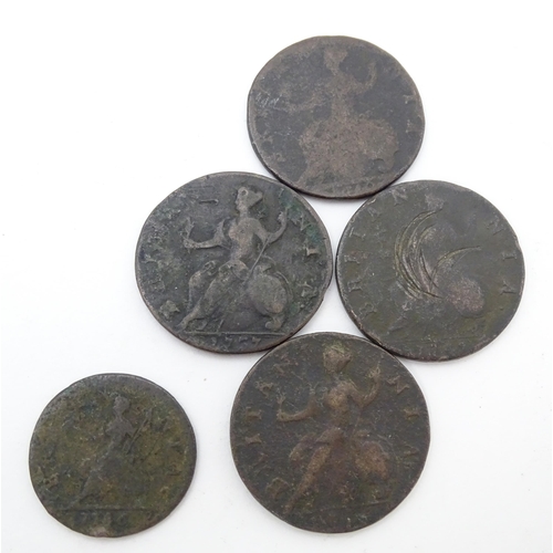 788 - Coins: A quantity of assorted George II coins to include some silver examples (8)