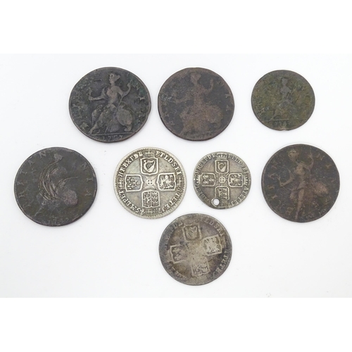 788 - Coins: A quantity of assorted George II coins to include some silver examples (8)