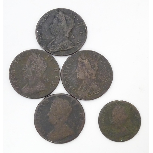 788 - Coins: A quantity of assorted George II coins to include some silver examples (8)