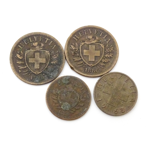 789 - Coins: A quantity of assorted coins from Switzerland to include some silver examples (24)