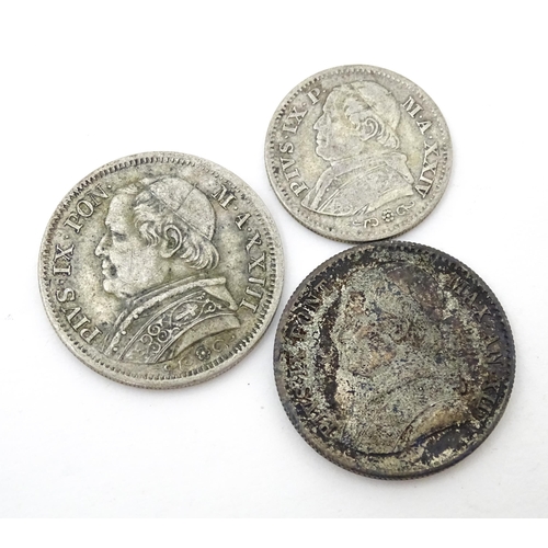 789B - Coins: A quantity of Italian coins to include a Sardinian 5 Lire 1824, Tornesi 1833, Leopold II Tusc... 