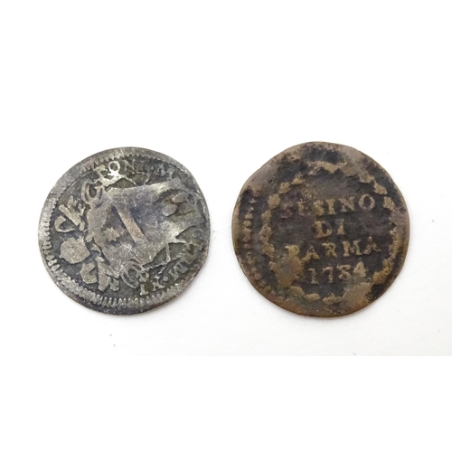 789B - Coins: A quantity of Italian coins to include a Sardinian 5 Lire 1824, Tornesi 1833, Leopold II Tusc... 