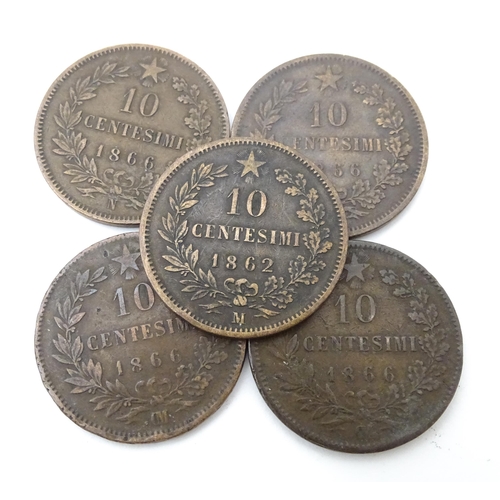 789B - Coins: A quantity of Italian coins to include a Sardinian 5 Lire 1824, Tornesi 1833, Leopold II Tusc... 