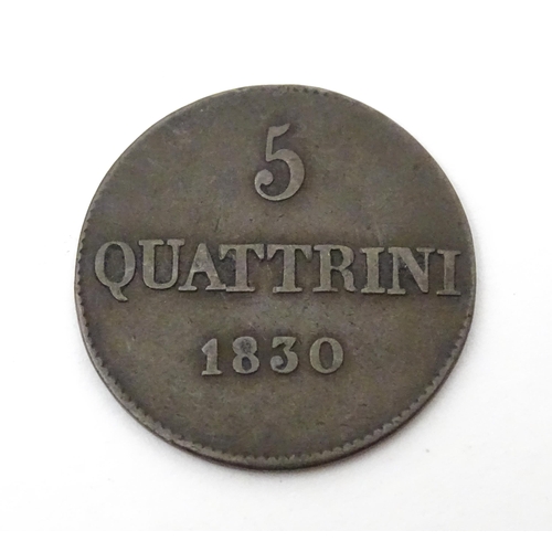 789B - Coins: A quantity of Italian coins to include a Sardinian 5 Lire 1824, Tornesi 1833, Leopold II Tusc... 