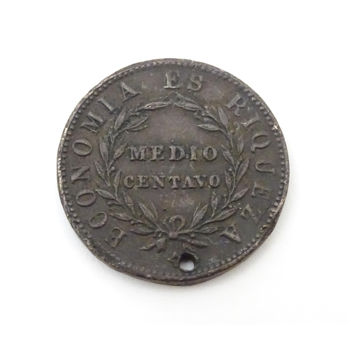 790B - Coins : A quantity of assorted 19thC and later Hispanic coins to include examples from Spain, Brazil... 