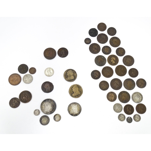 791 - Coins: A quantity of assorted 18thC and later French coins to include some silver examples (approx. ... 