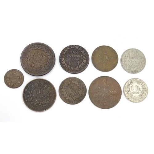 791 - Coins: A quantity of assorted 18thC and later French coins to include some silver examples (approx. ... 