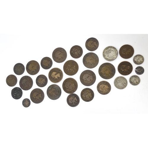 791 - Coins: A quantity of assorted 18thC and later French coins to include some silver examples (approx. ... 