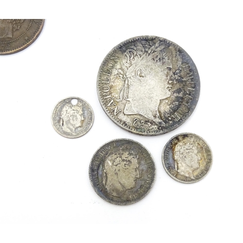 791 - Coins: A quantity of assorted 18thC and later French coins to include some silver examples (approx. ... 