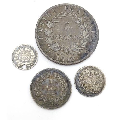 791 - Coins: A quantity of assorted 18thC and later French coins to include some silver examples (approx. ... 