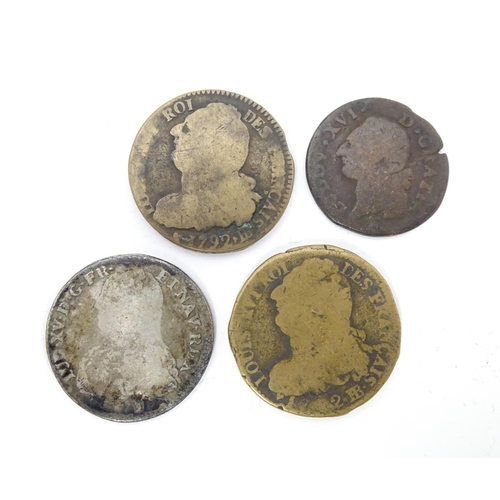 791 - Coins: A quantity of assorted 18thC and later French coins to include some silver examples (approx. ... 