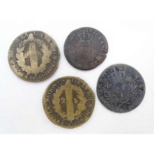 791 - Coins: A quantity of assorted 18thC and later French coins to include some silver examples (approx. ... 