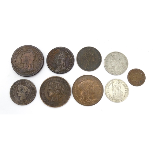 791 - Coins: A quantity of assorted 18thC and later French coins to include some silver examples (approx. ... 