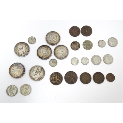 792 - Coins: A quantity of assorted coins from The Netherlands to include some silver examples (25)