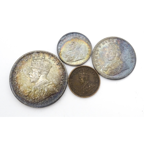 792A - Coins: A quantity of assorted Victorian Indian coins to include Rupees, Annas, etc. to include examp... 