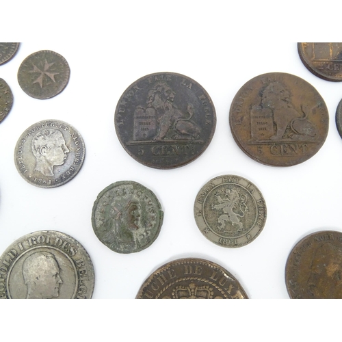 790 - Coins: A quantity of assorted Continental coins to include examples from Belgium, Denmark, Sweden, G... 