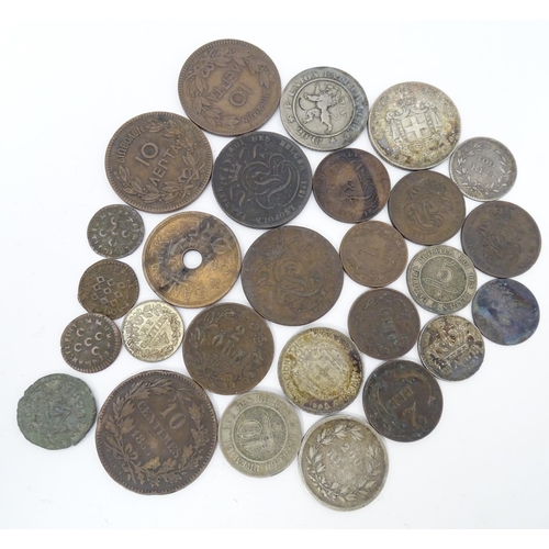 790 - Coins: A quantity of assorted Continental coins to include examples from Belgium, Denmark, Sweden, G... 