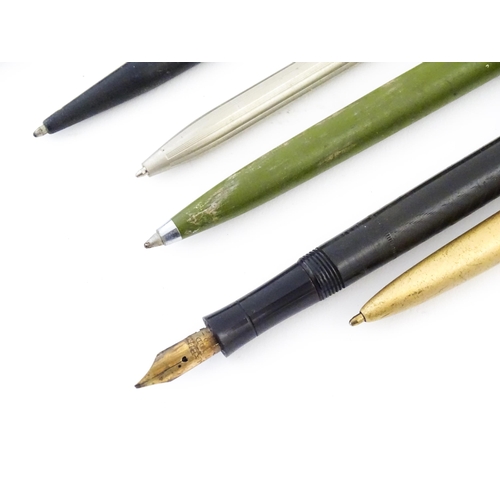 1113 - A quantity of mid to late 20thC pens, comprising: a Senator fountain pen with 14K 385 nib, a Mabie T... 